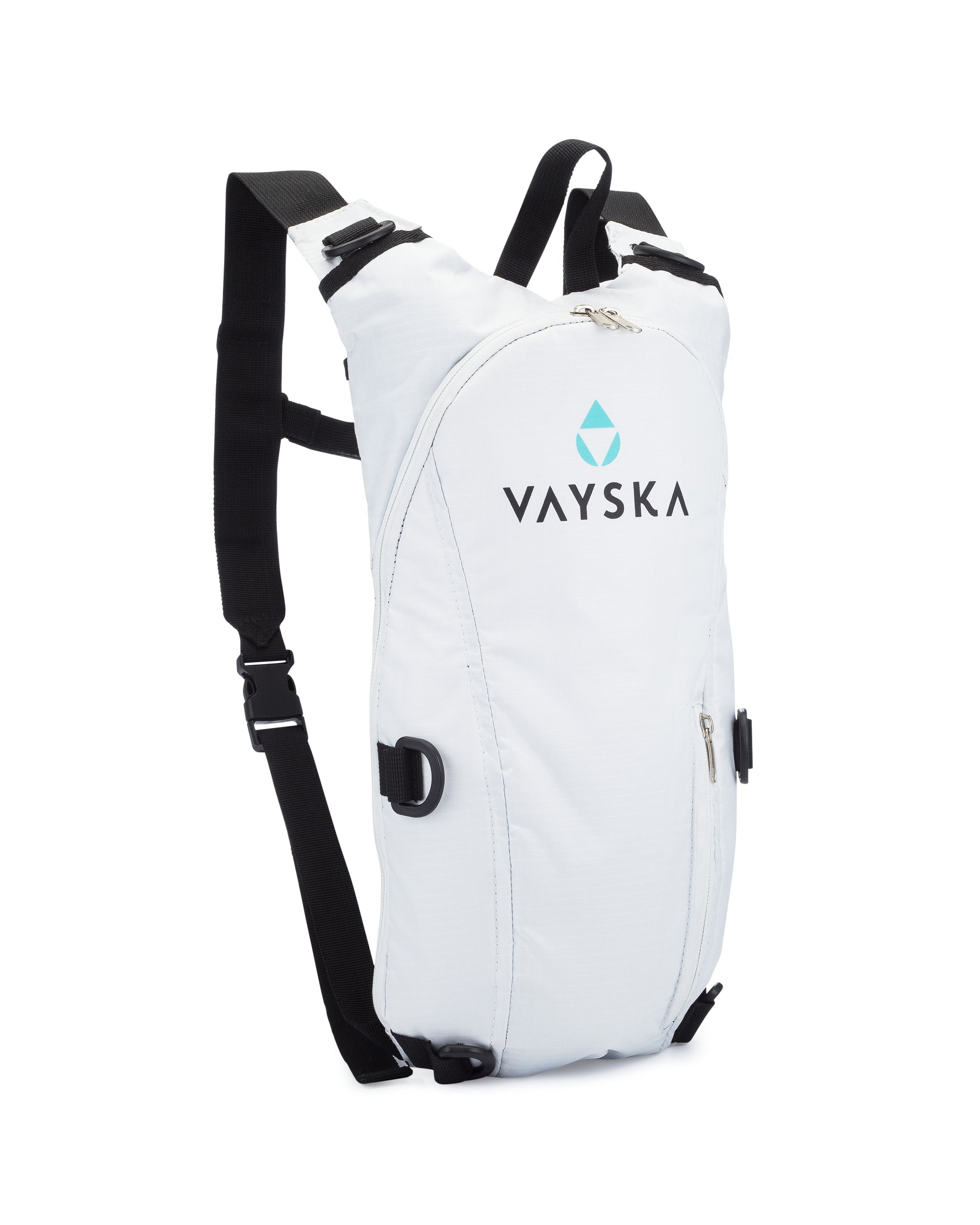 A white vayska bag with regular straps on a white background.